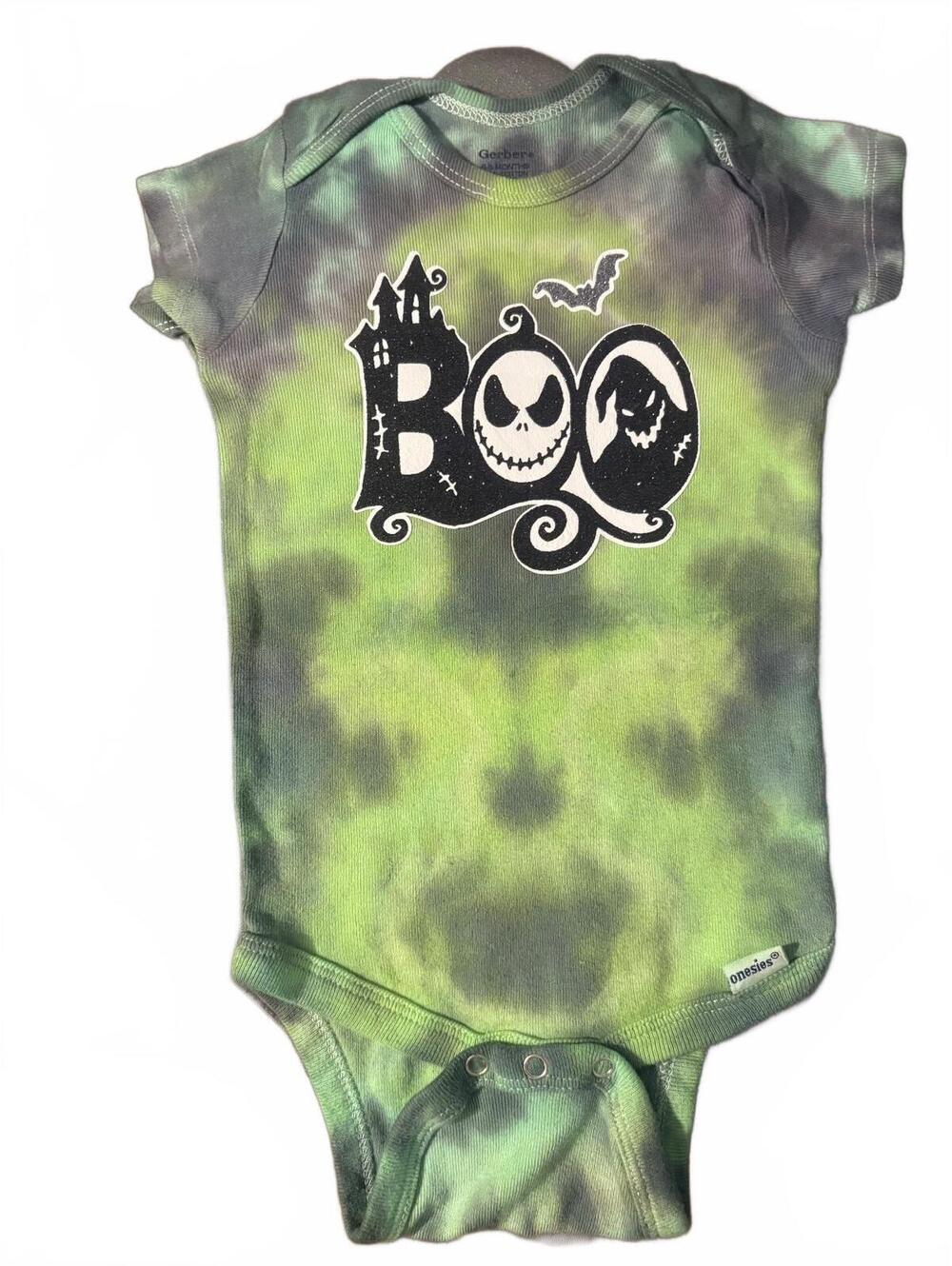 Custom Nightmare Before Christmas Themed Tie-Dye Bodysuit